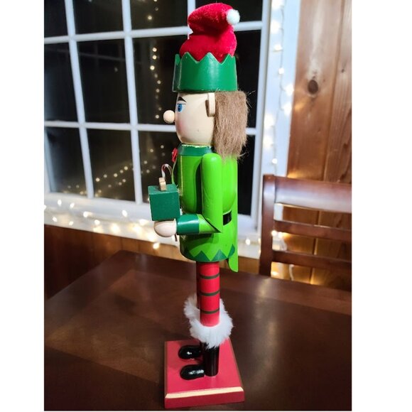 Christmas Nutcracker Soldier Elf Decor Wooden Statue Holiday Table Decoration - Picture 9 of 11